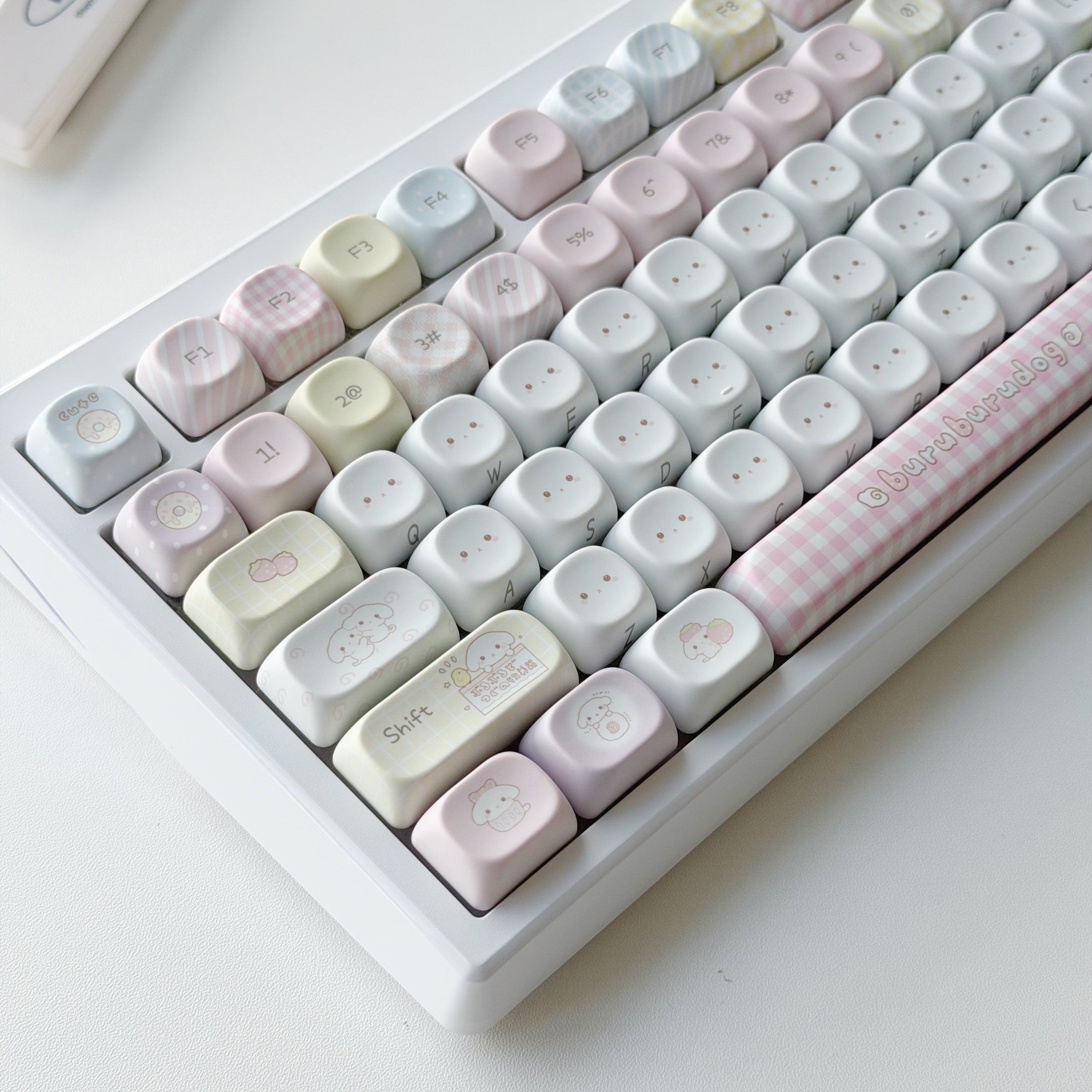 Soft plush puppy photo keycaps