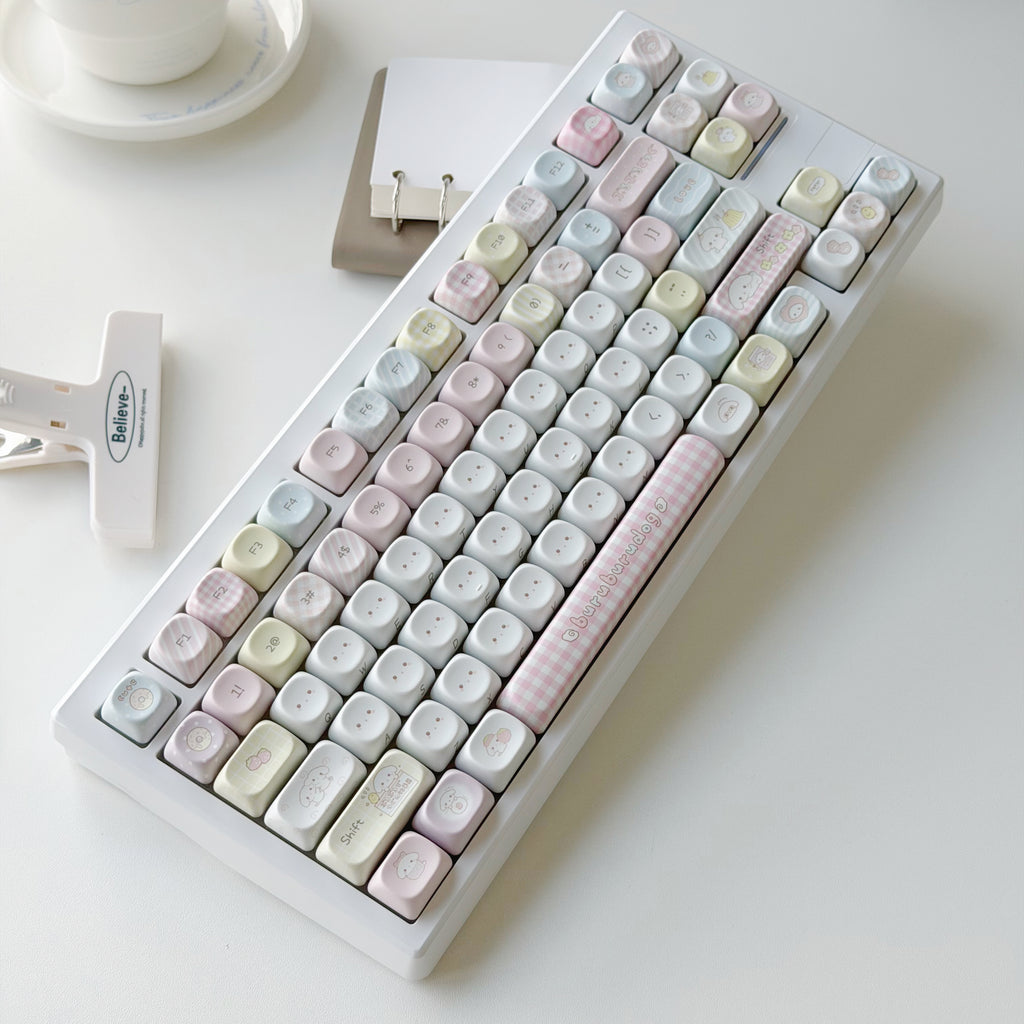 Soft plush puppy photo keycaps