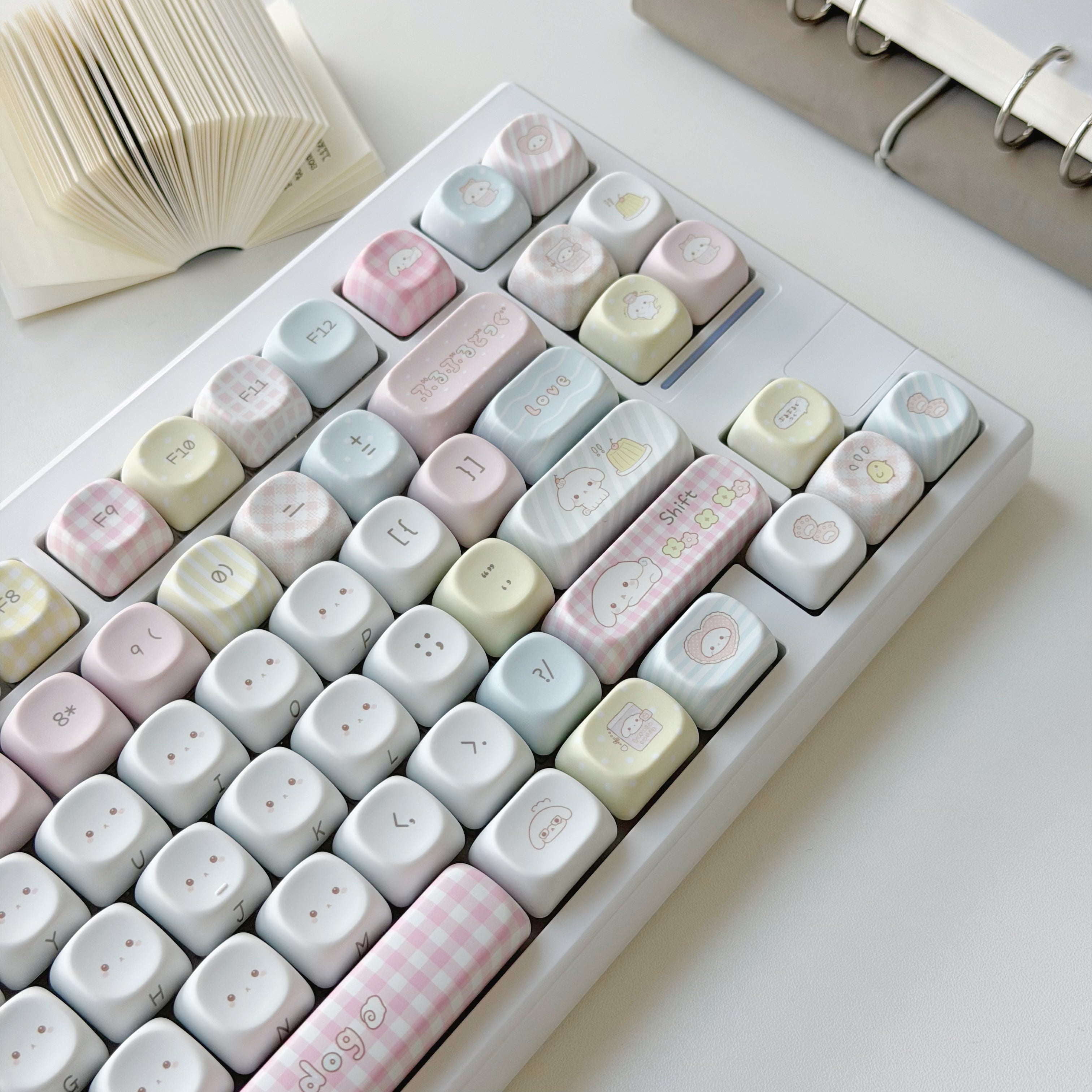Soft plush puppy photo keycaps