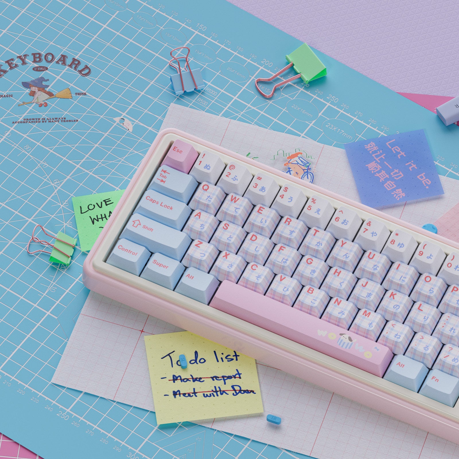 UR65 chalk dog triple-mode mechanical keyboard