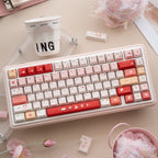 UR82 Strawberry Dessert Powder Three-Mode Mechanical Keyboard