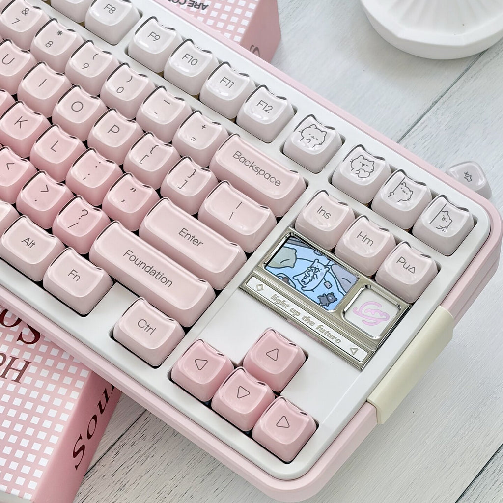 Jelly Foundation Keycap Set | Translucent Pastel Pink PBT Keycaps