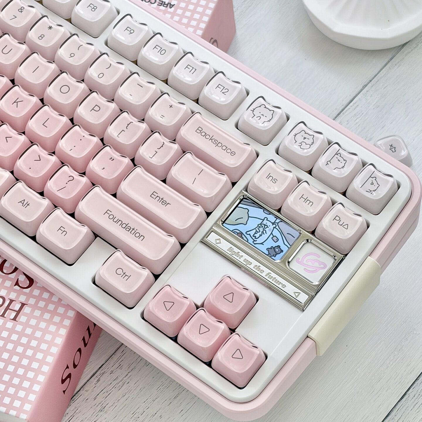 Jelly Foundation Keycap Set | Translucent Pastel Pink PBT Keycaps