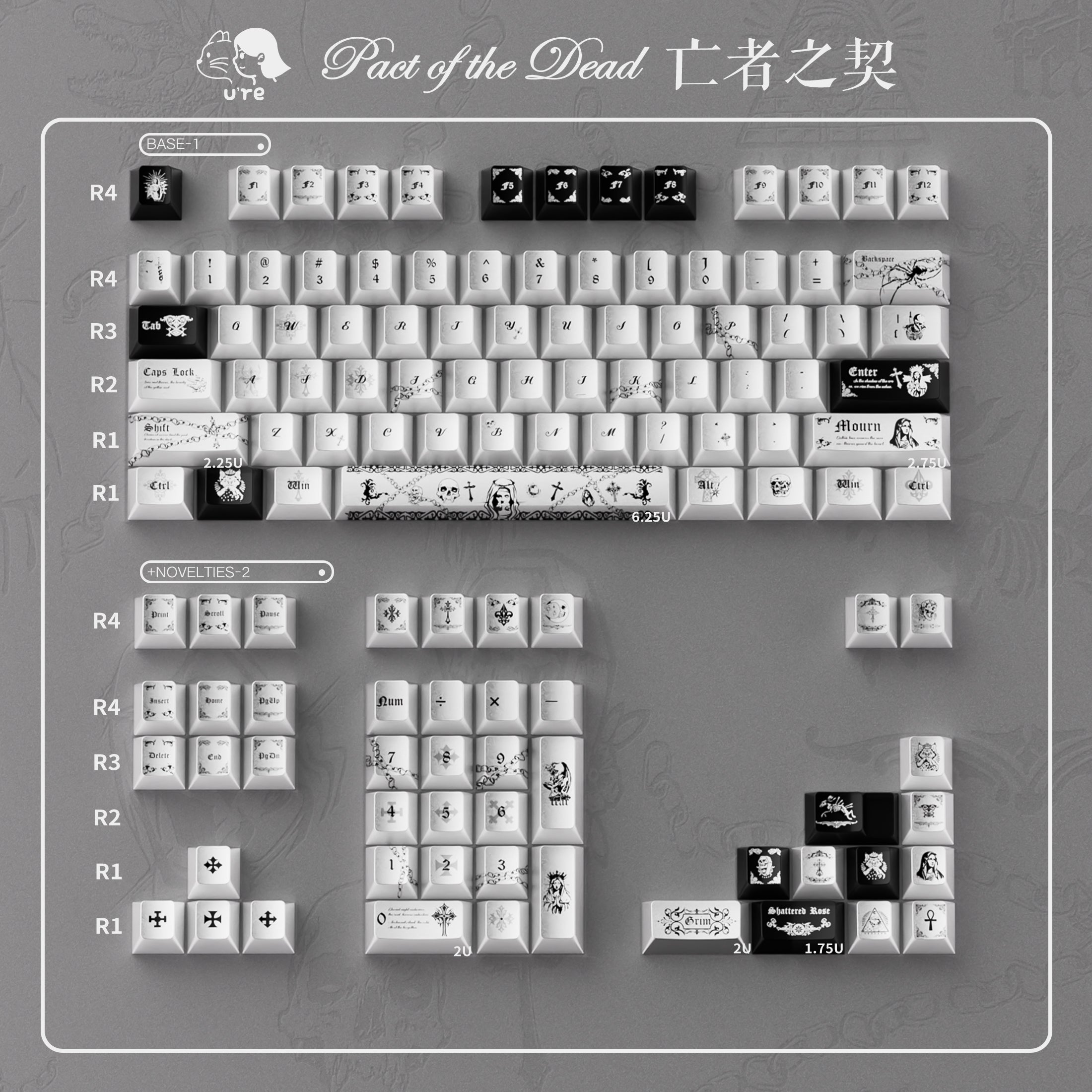 "Covenant of the Dead" Pearl Finish Keycap Set