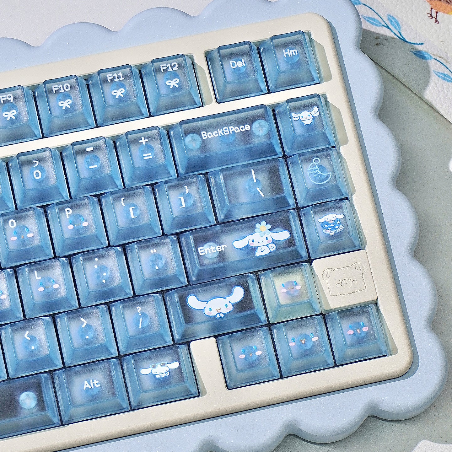 URE Blue Yujian Dog PC Fog Transparent Keycaps
