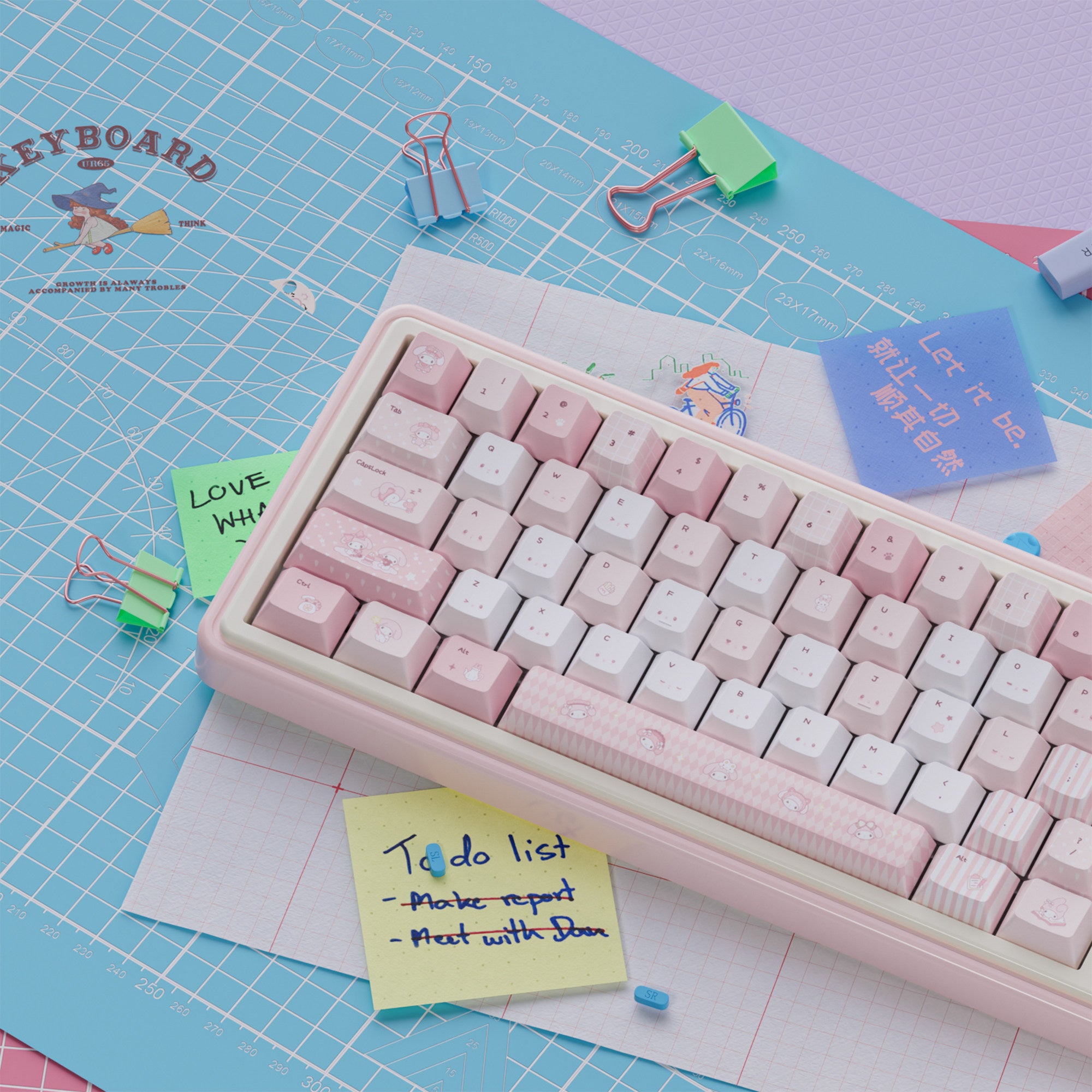UR65 Pink Melody Three-Mode Mechanical Keyboard