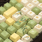 Jin Gui Longjing Ceramic Keycap Set | EdgeLit Cherry Profile PBT Keycaps