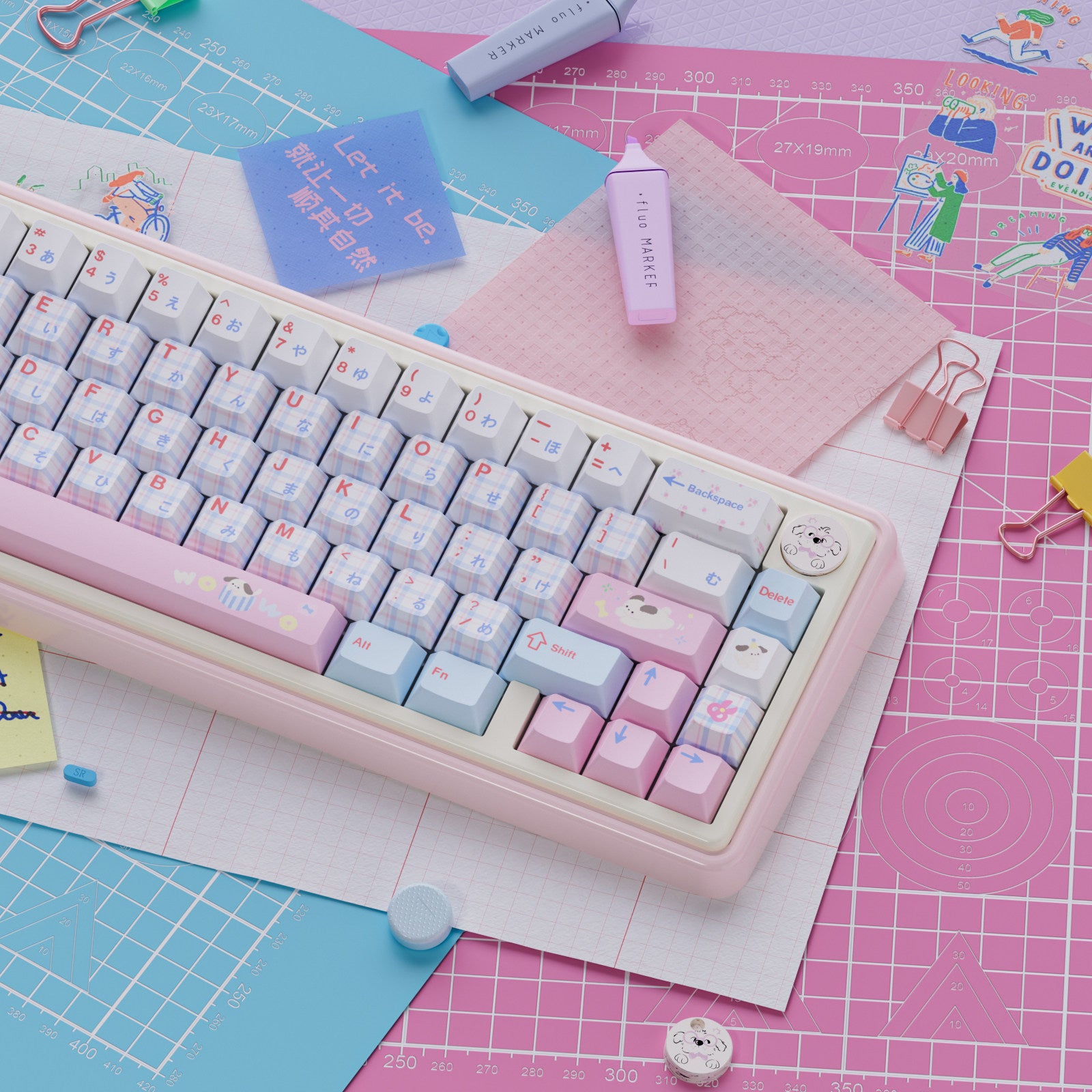 UR65 chalk dog triple-mode mechanical keyboard