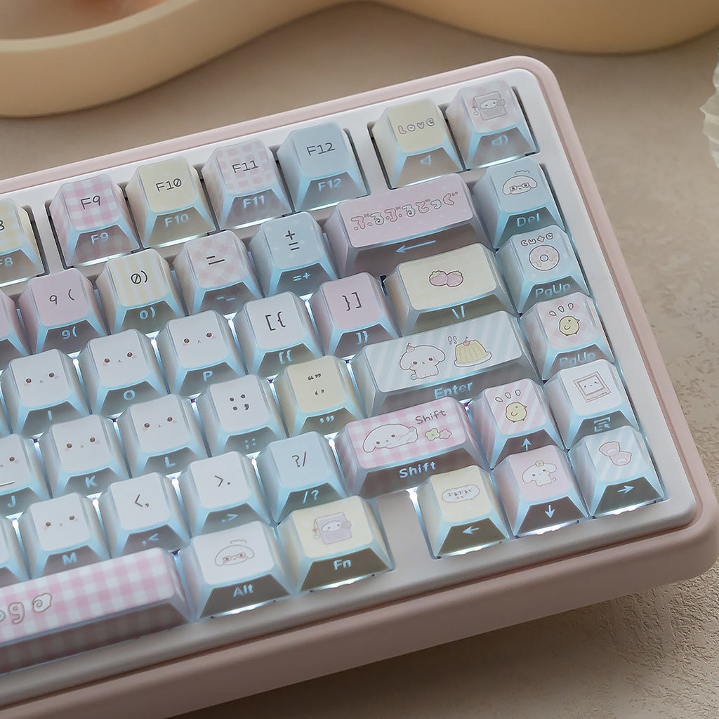 Soft plush puppy photo keycaps