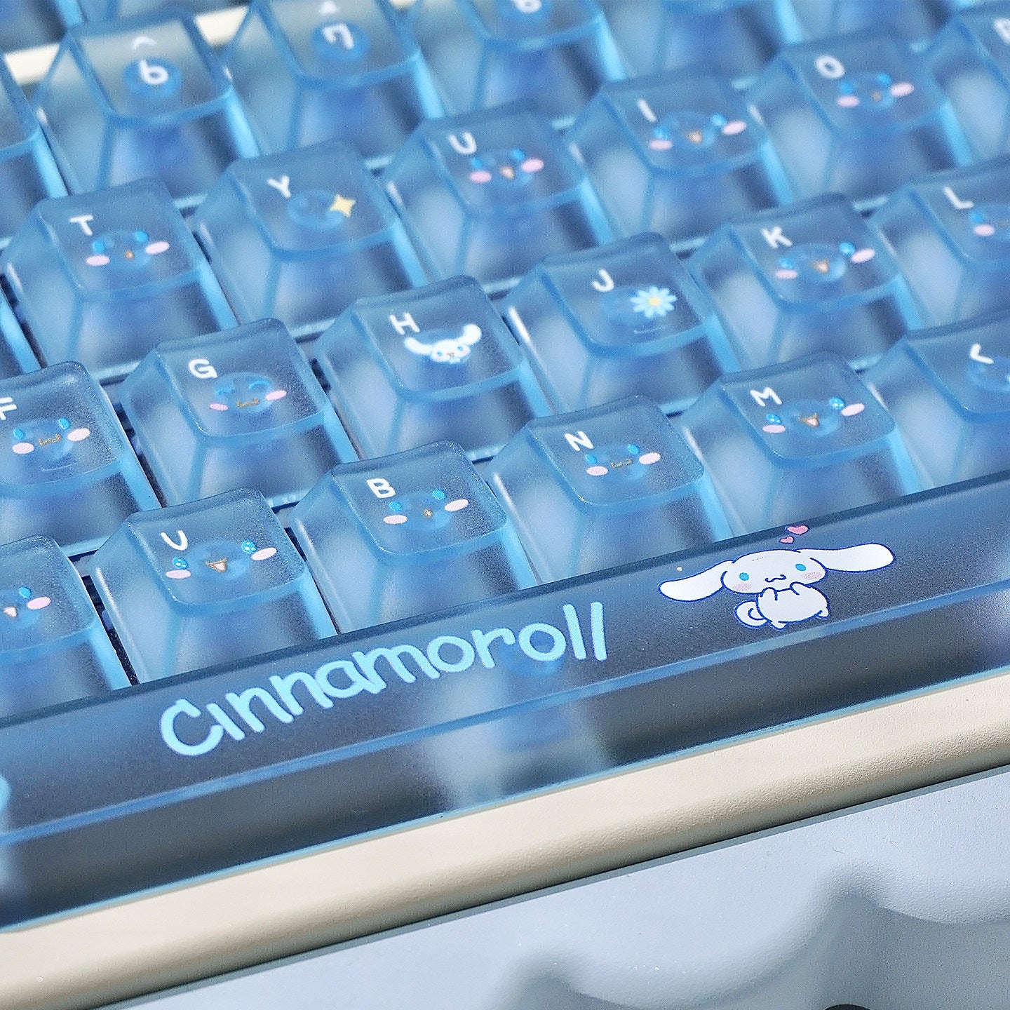 URE Blue Yujian Dog PC Fog Transparent Keycaps