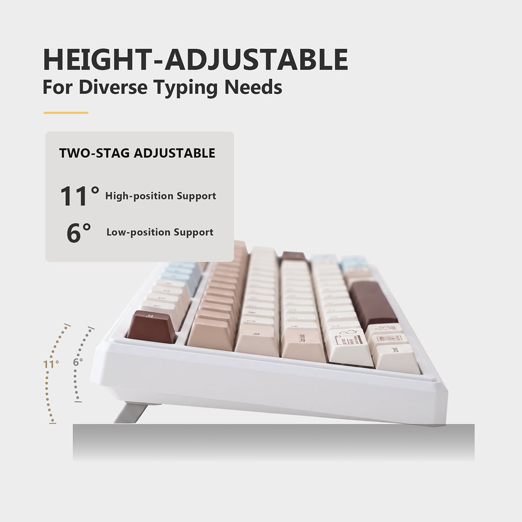 UR98 White Three-Mode Mechanical Keyboard | Gasket RGB Hot-Swap Custom Kit