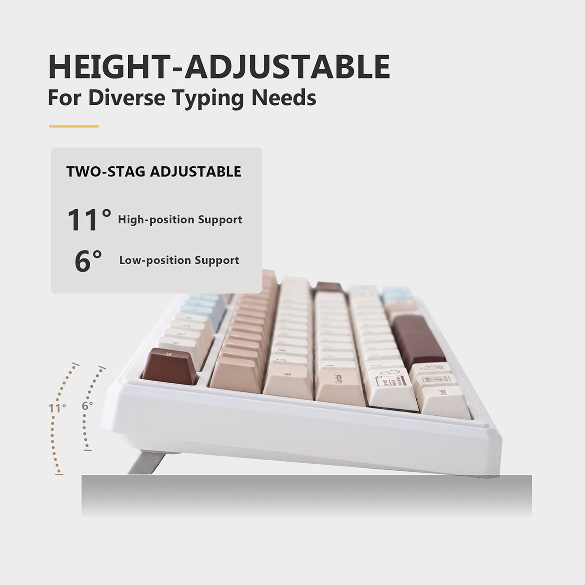 UR98 White Three-Mode Mechanical Keyboard | Gasket RGB Hot-Swap Custom Kit