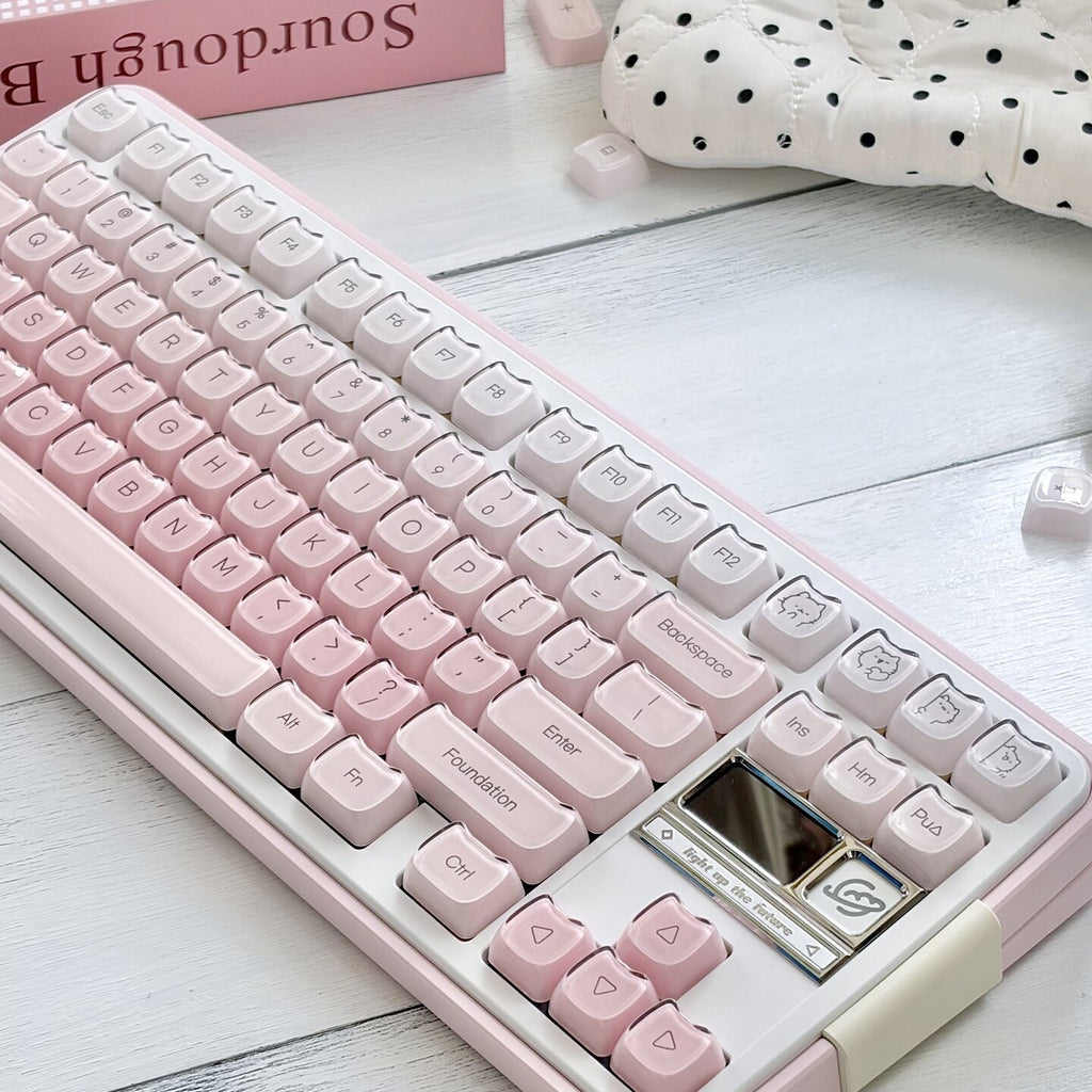 Jelly Foundation Keycap Set | Translucent Pastel Pink PBT Keycaps