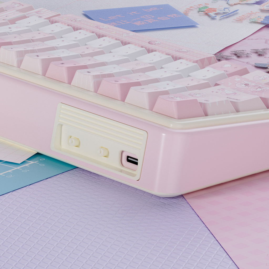 UR65 Pink Melody Three-Mode Mechanical Keyboard