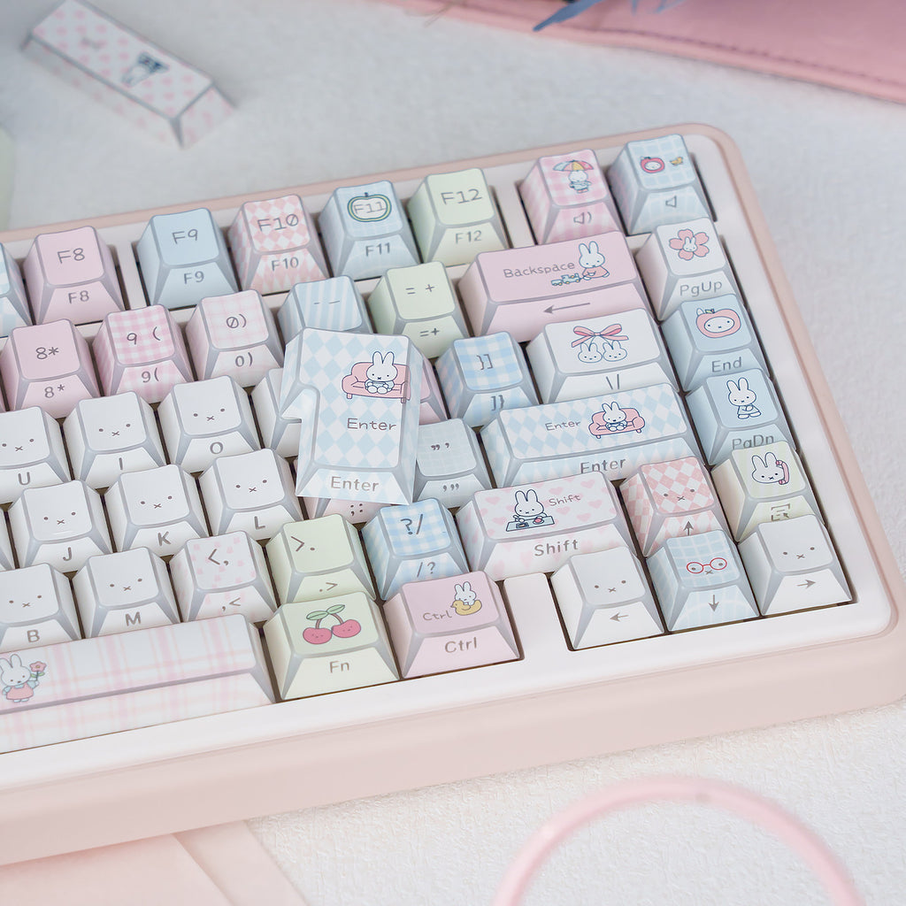 UR82 Strawberry Dessert Bundle | Keyboard + Keycap Set | Pink Aesthetic Mechanical Keyboard