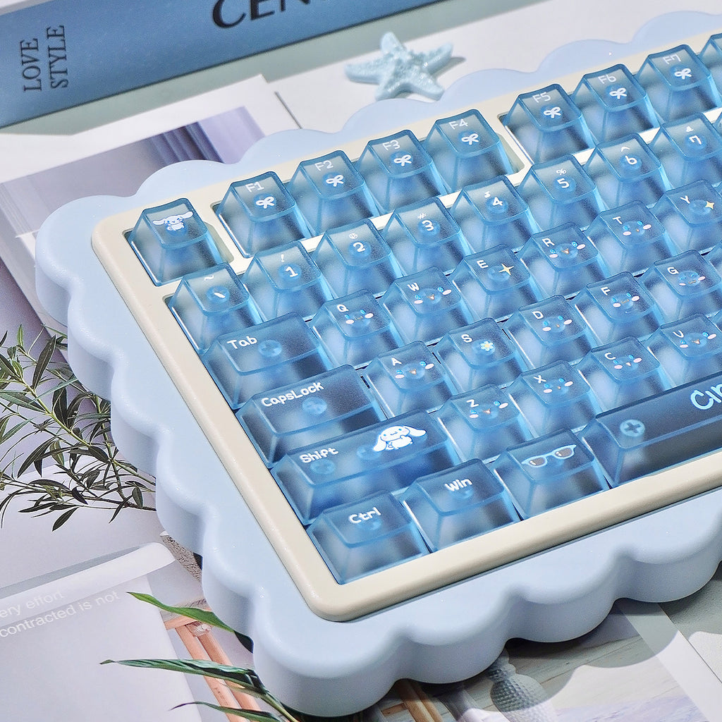 URE Blue Yujian Dog PC Fog Transparent Keycaps