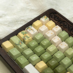 Jin Gui Longjing Ceramic Keycap Set | EdgeLit Cherry Profile PBT Keycaps