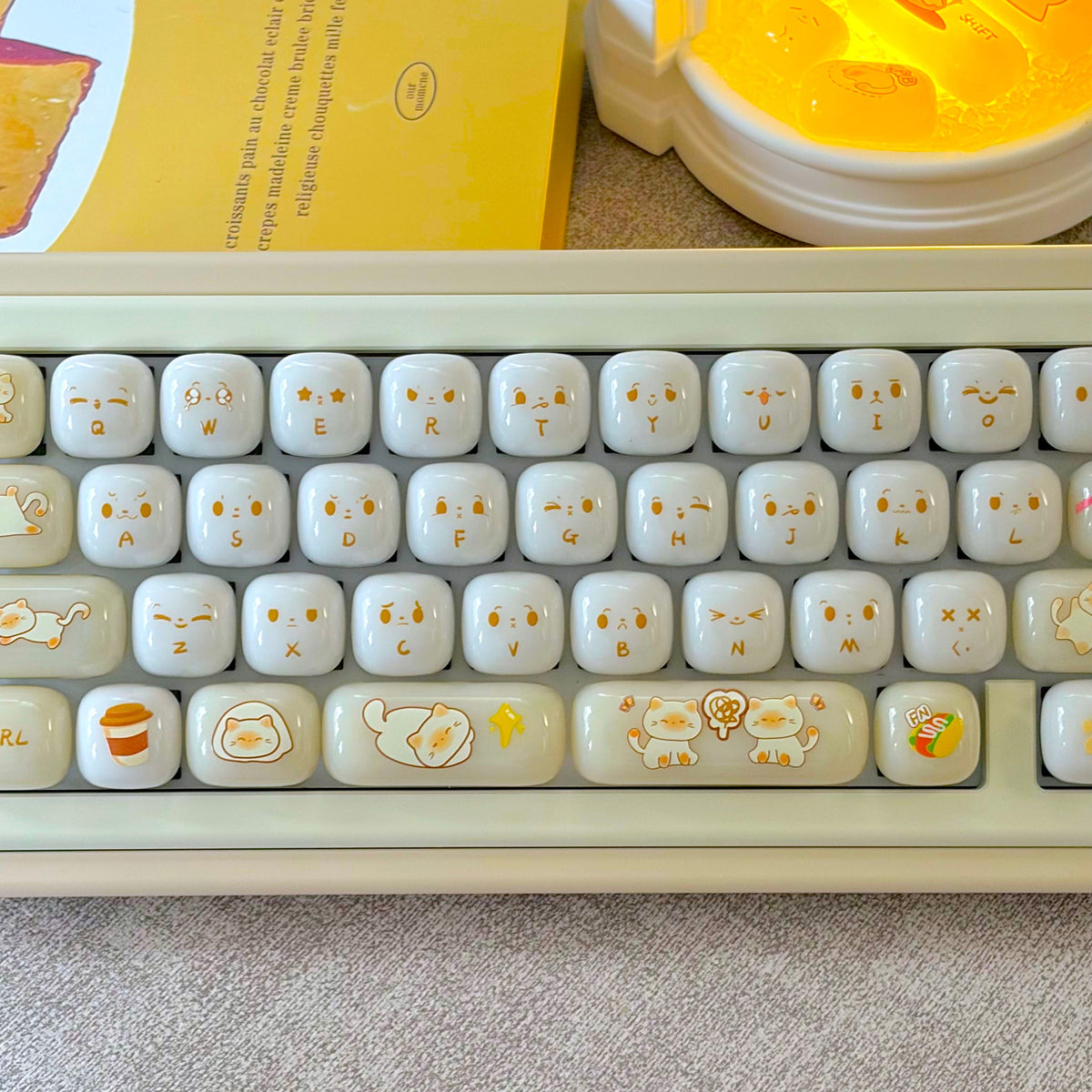 MOG Bag Cat Jelly PC Keycap Set | Translucent RGB-Friendly Keycaps