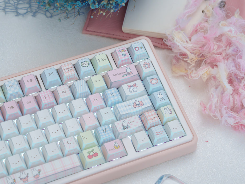 Urelab cherry Mengmeng Miffy folding keycaps PBT set