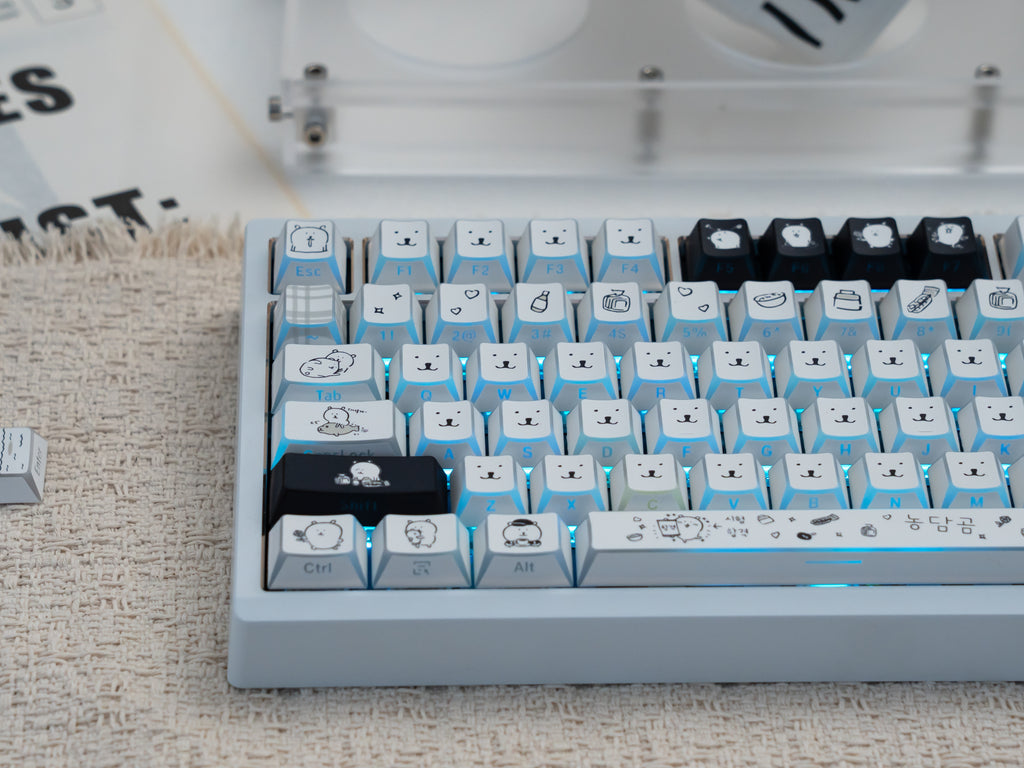 Urebab Cherry Self-mocking Bear - Folded Shadow Keycaps BPT