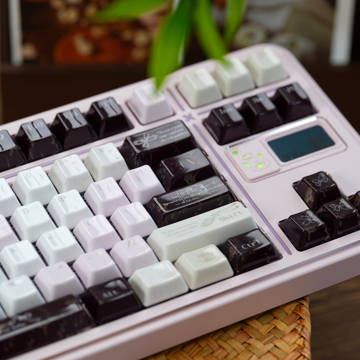 UreLab Black Veil Blush Genuine Ceramic Keycap Set