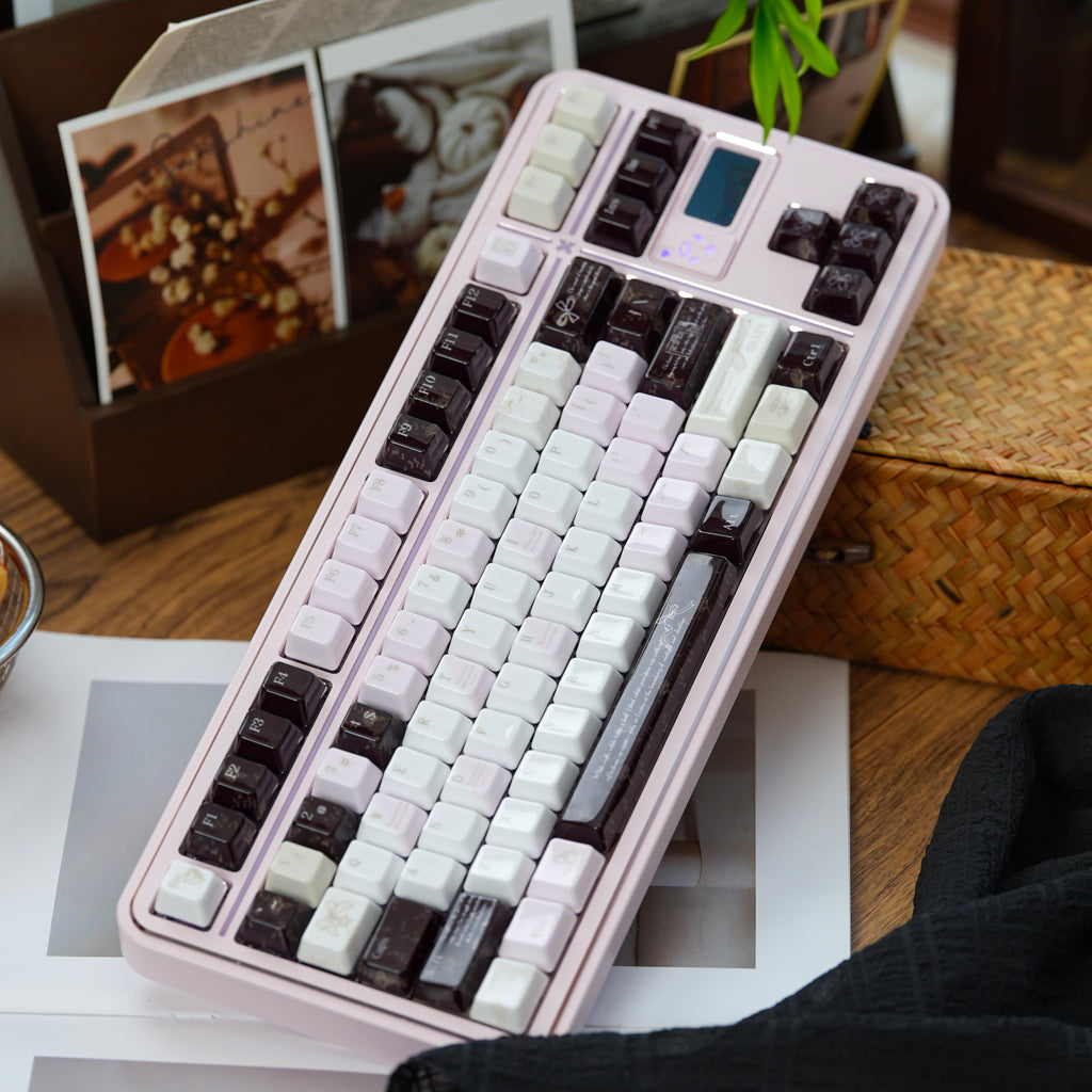 UreLab Black Veil Blush Genuine Ceramic Keycap Set
