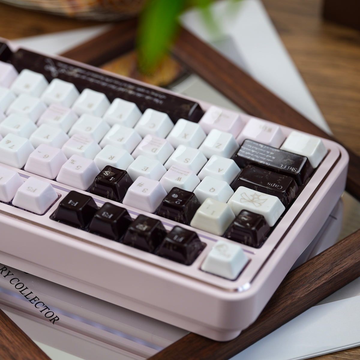 UreLab Black Veil Blush Genuine Ceramic Keycap Set
