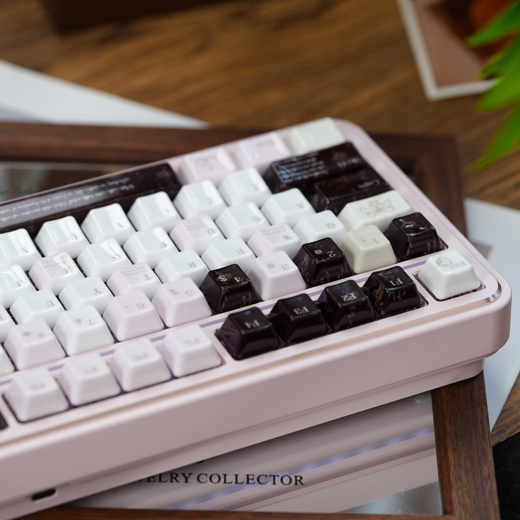 UreLab Black Veil Blush Genuine Ceramic Keycap Set