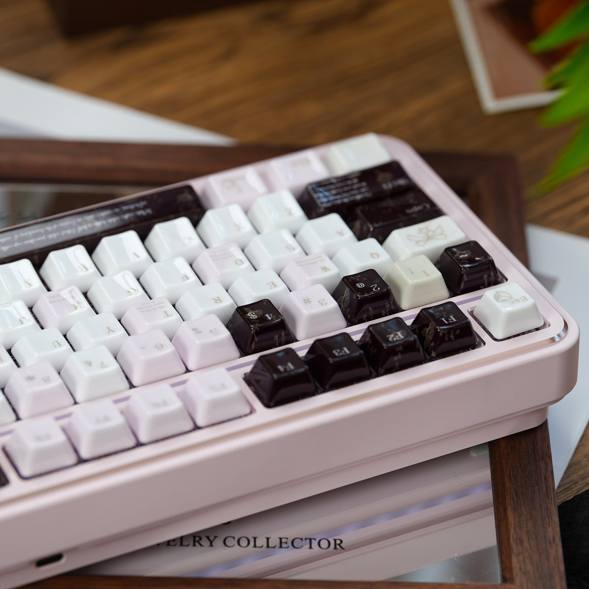 UreLab Black Veil Blush Genuine Ceramic Keycap Set