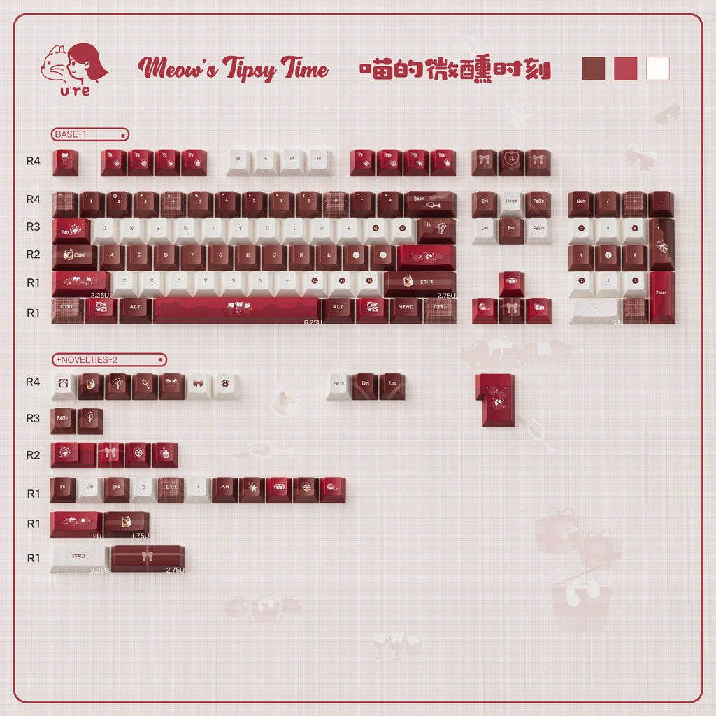 【Pre-order】Urelab Tipsy Meow Moment Keycap Set