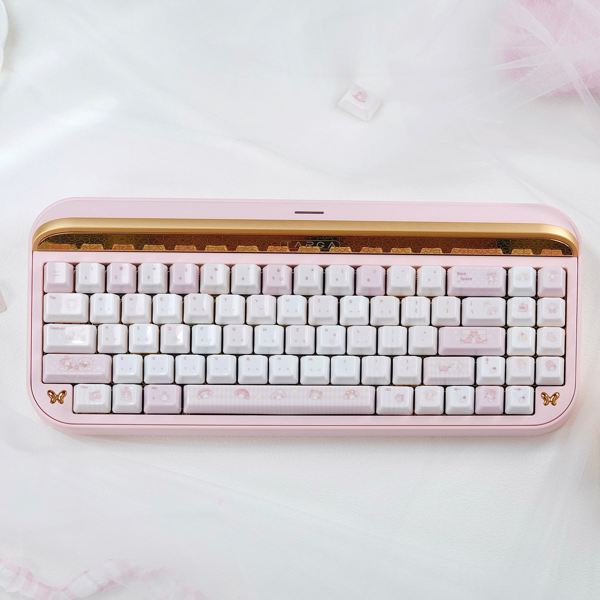 Cute Pink Rabbit Ceramic Keycap Set
