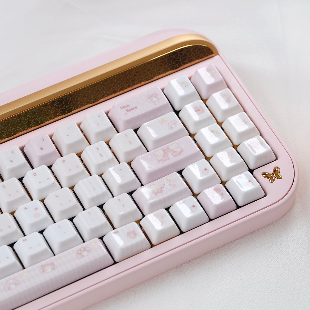 Cute Pink Rabbit Ceramic Keycap Set