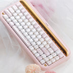 Cute Pink Rabbit Ceramic Keycap Set