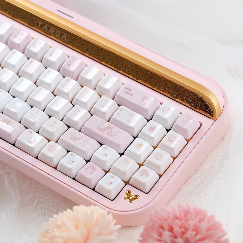 Cute Pink Rabbit Ceramic Keycap Set