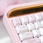 Cute Pink Rabbit Ceramic Keycap Set