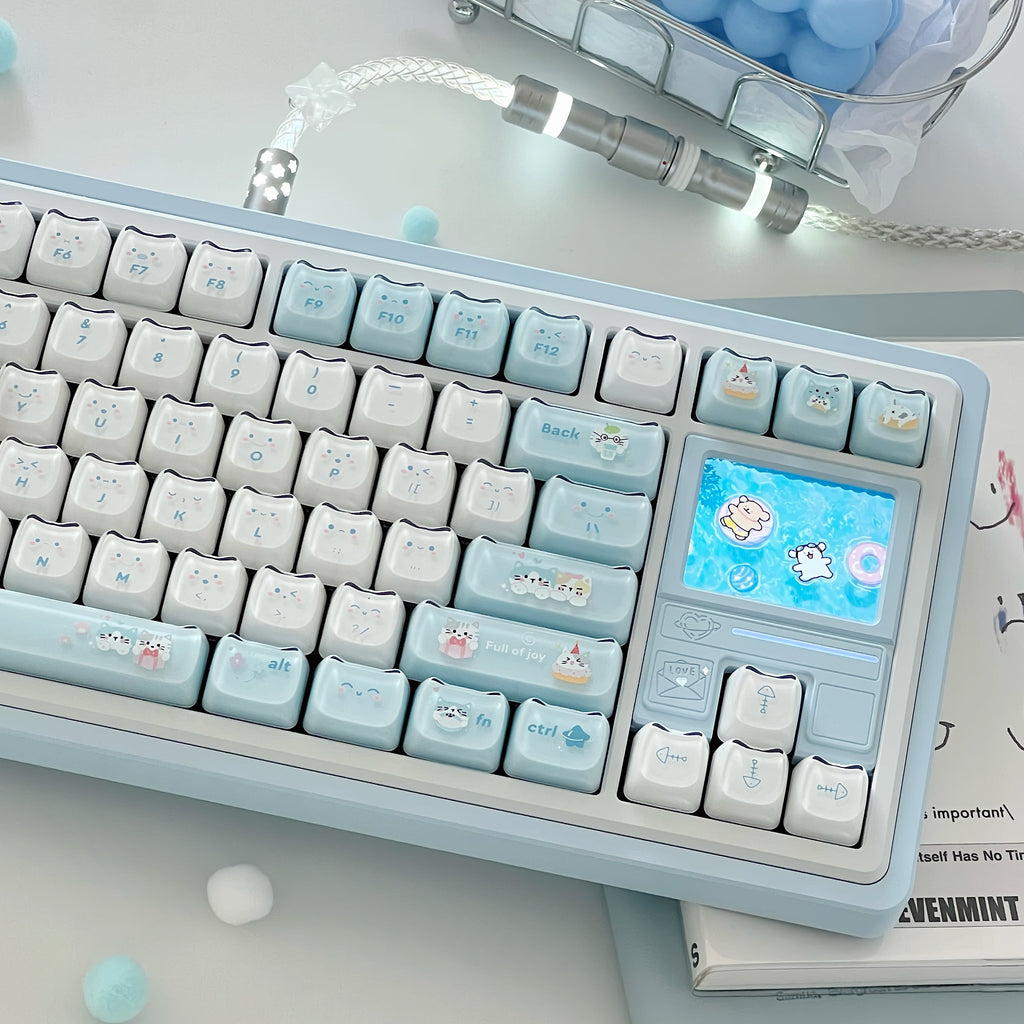 Jelly Cat Paradise Keycap Set | Translucent RGB-Friendly Keycaps