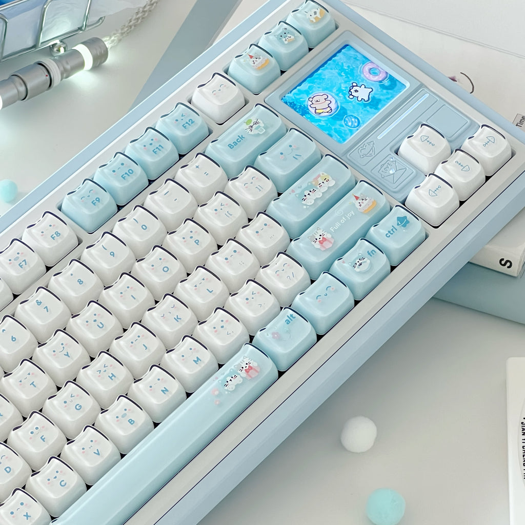 Jelly Cat Paradise Keycap Set | Translucent RGB-Friendly Keycaps