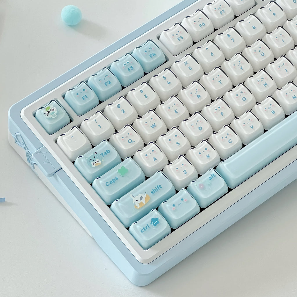 Jelly Cat Paradise Keycap Set | Translucent RGB-Friendly Keycaps