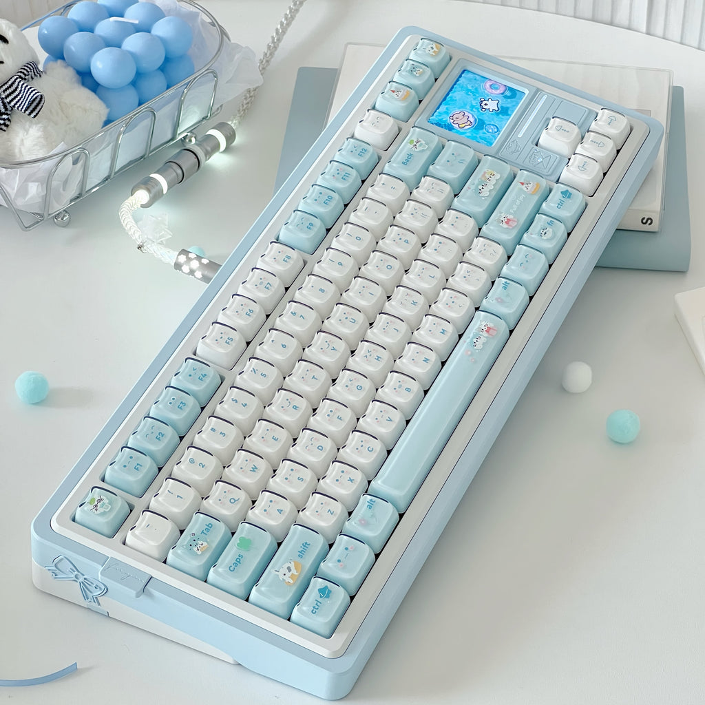 Jelly Cat Paradise Keycap Set | Translucent RGB-Friendly Keycaps