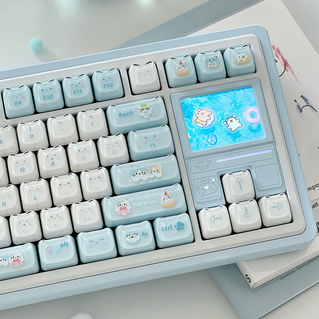 Jelly Cat Paradise Keycap Set | Translucent RGB-Friendly Keycaps