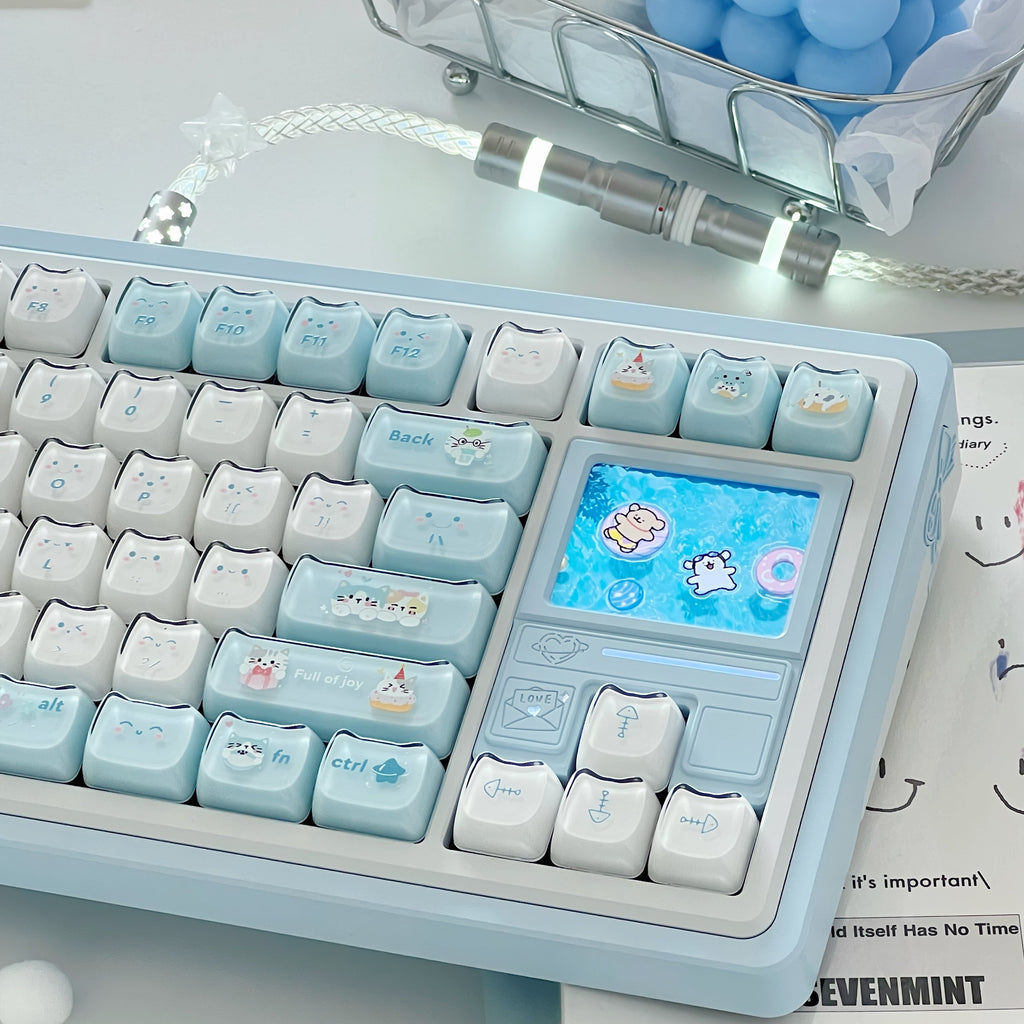 Jelly Cat Paradise Keycap Set | Translucent RGB-Friendly Keycaps