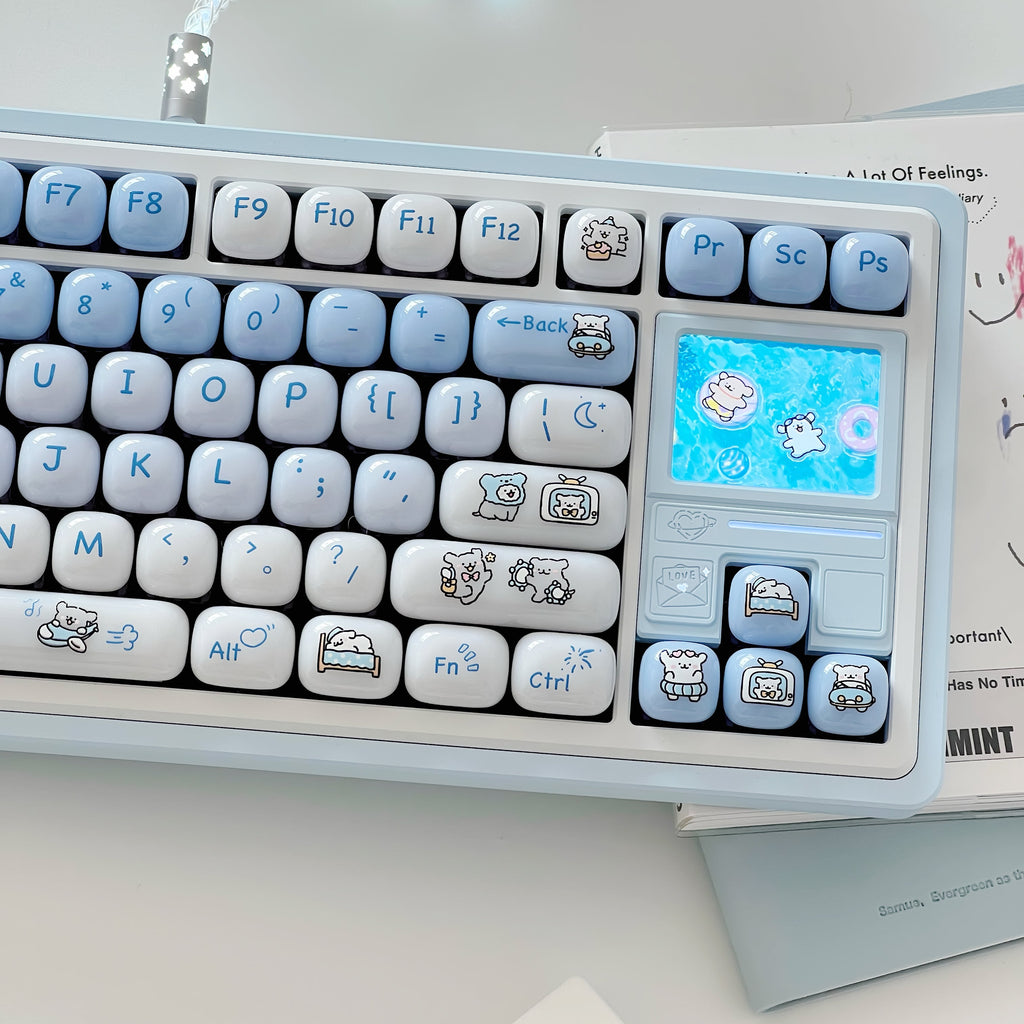 MOG Line Dog Jelly PC Keycap Set | Translucent RGB-Friendly Keycaps