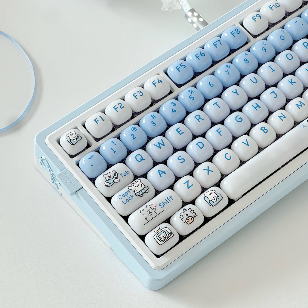 MOG Line Dog Jelly PC Keycap Set | Translucent RGB-Friendly Keycaps