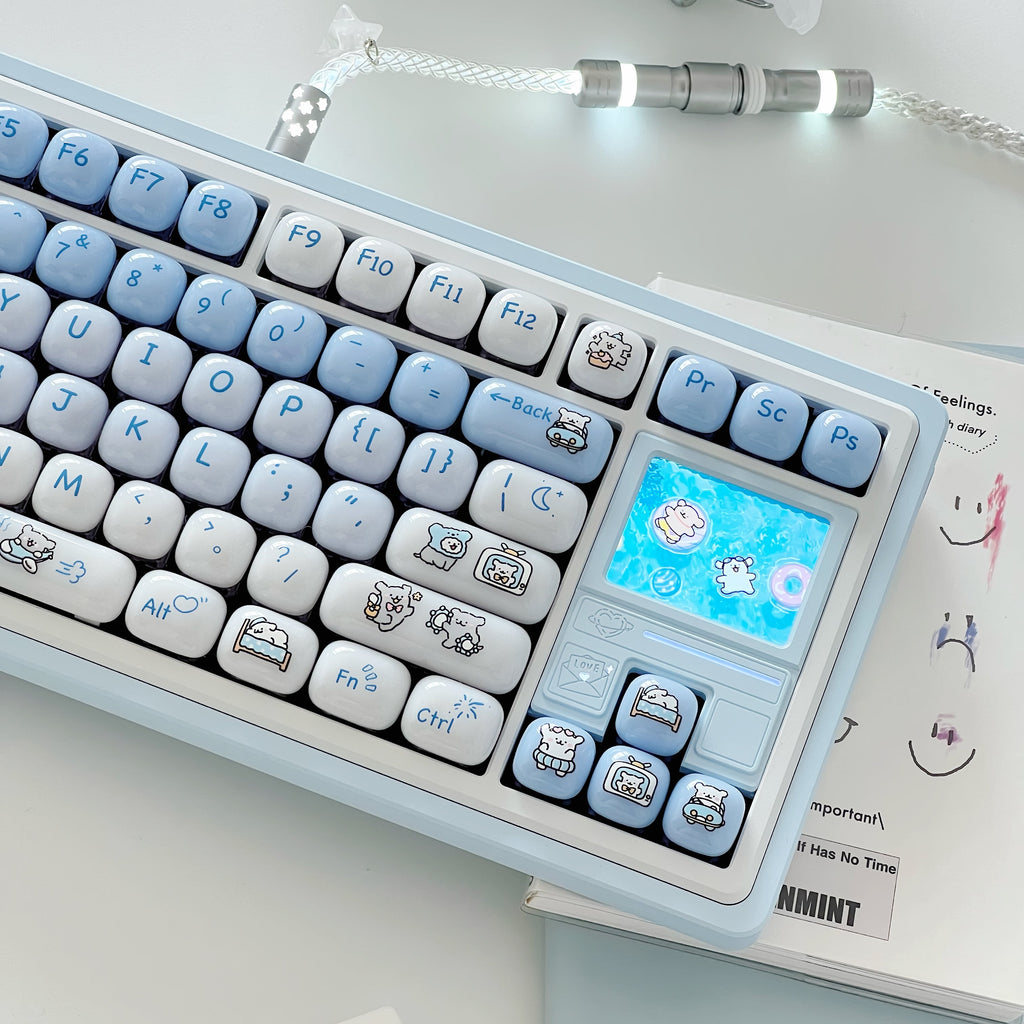 MOG Line Dog Jelly PC Keycap Set | Translucent RGB-Friendly Keycaps