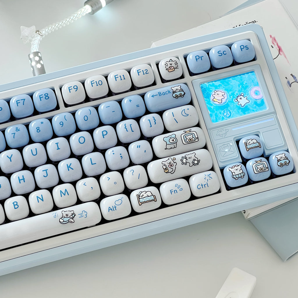 MOG Line Dog Jelly PC Keycap Set | Translucent RGB-Friendly Keycaps