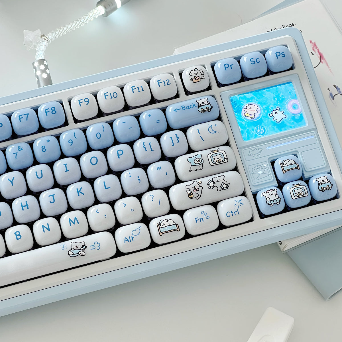 MOG Line Dog Jelly PC Keycap Set | Translucent RGB-Friendly Keycaps