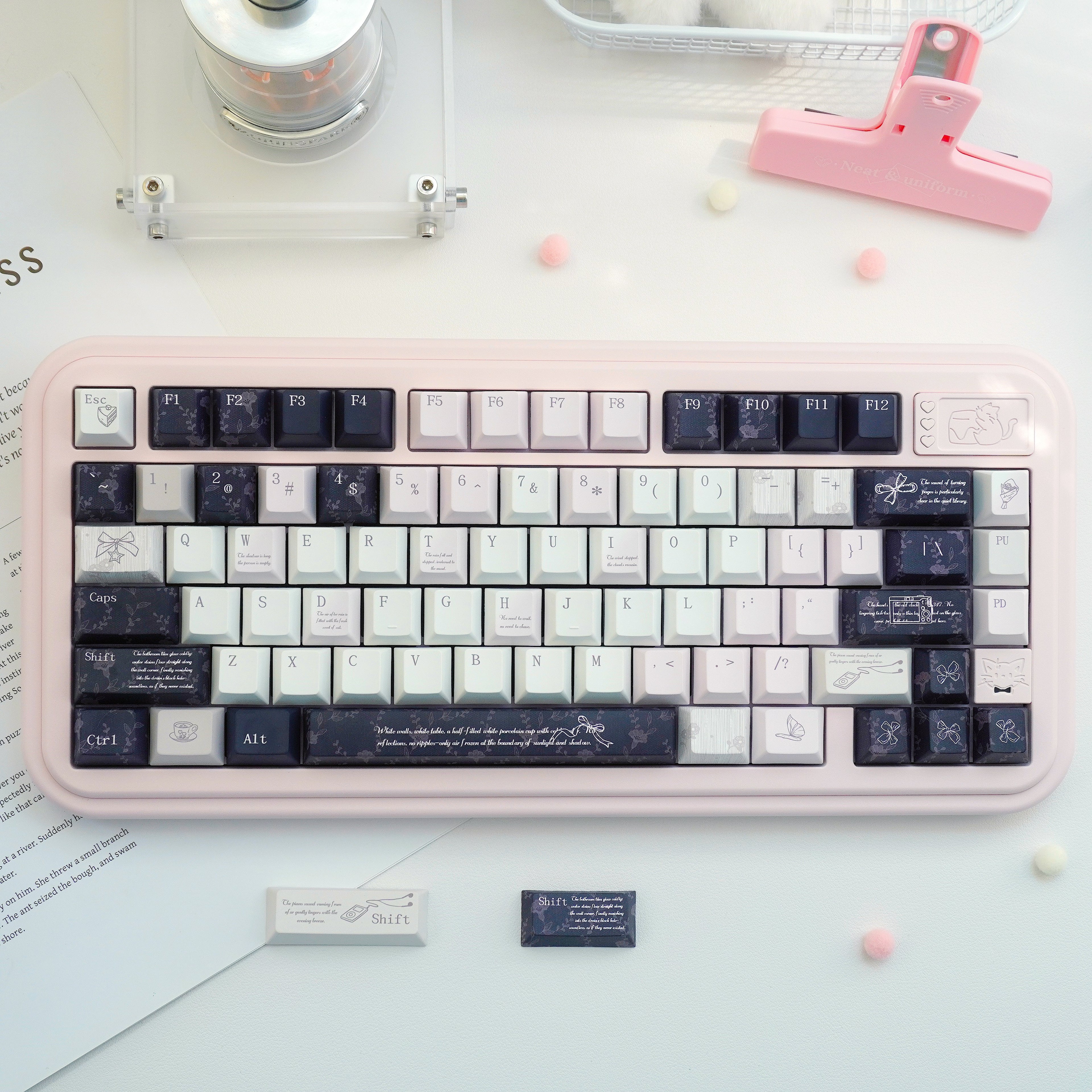 Black Veil Pink Cheeks Keycap Set