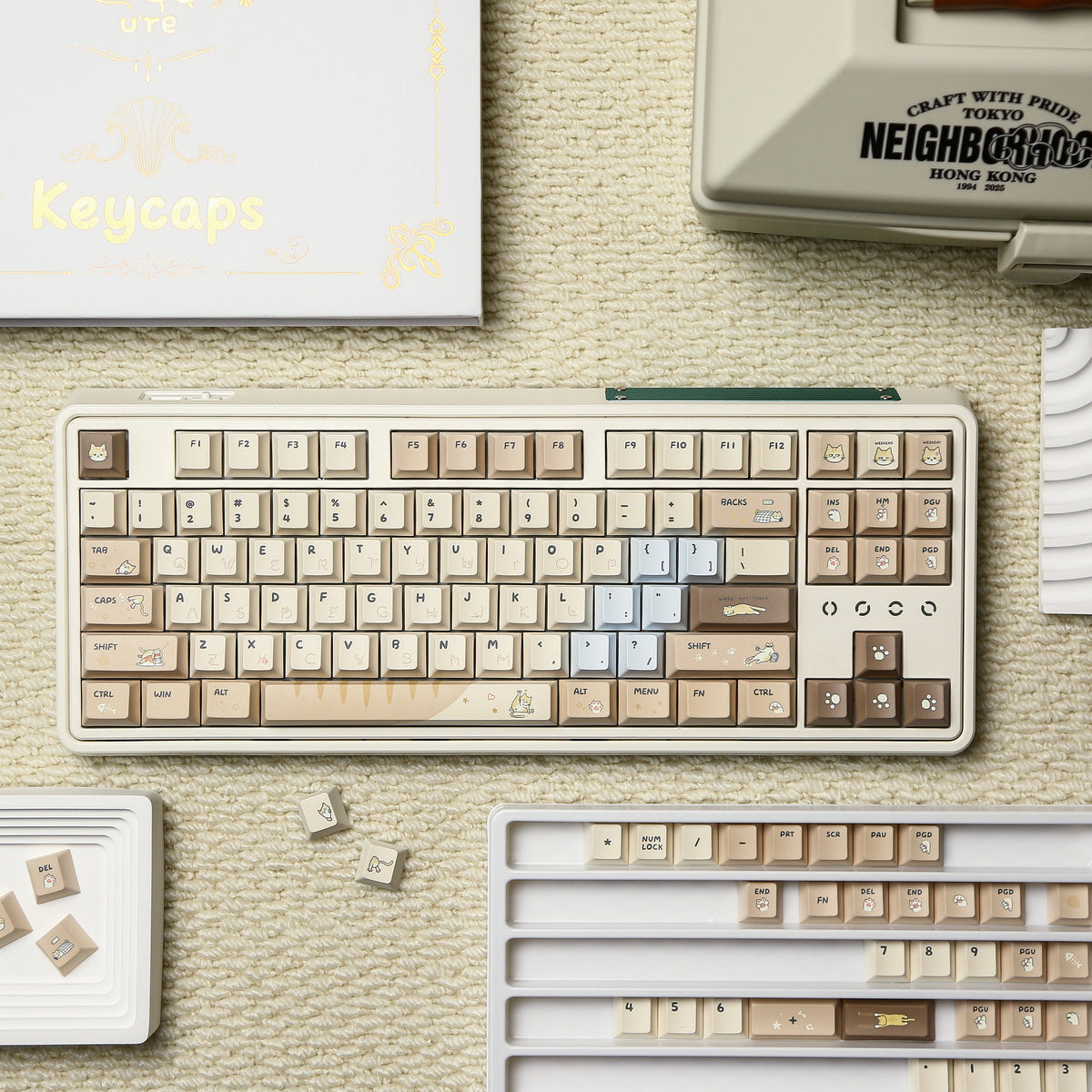 UreLab Hakimi Cat PBT Keycap Set - Cherry Profile
