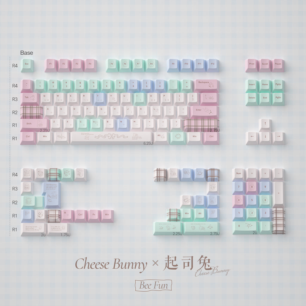 Beefun Cheese Rabbit mechanical keyboard keycaps