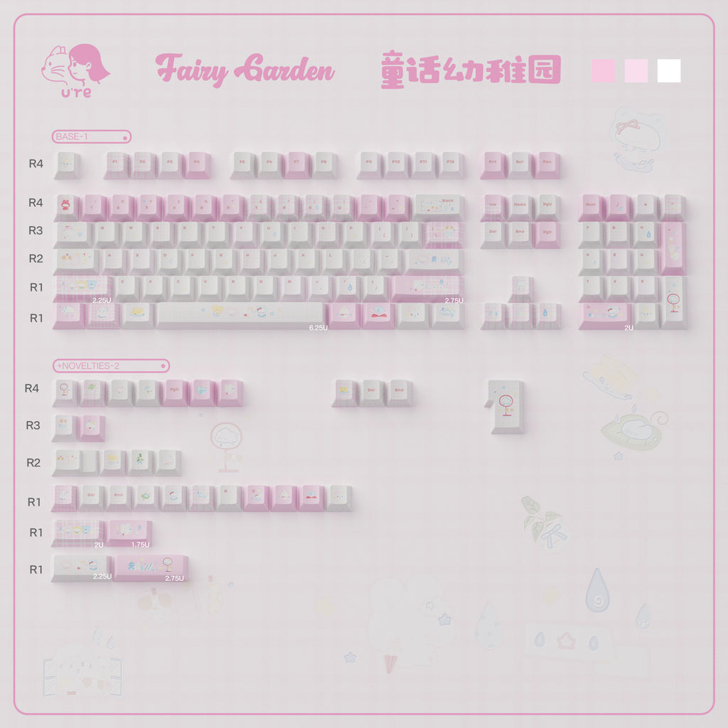 Fairy Tale Kindergarten Keycap Set | Cherry & MOA Profile PBT Keycaps